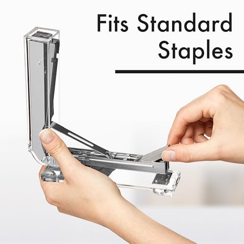 OfficeGoods Acrylic Stapler – Aesthetic & Durable Silver Desk Staple for Modern Office – Stylish & Compact Office Supplies for Women & Men - Image 3