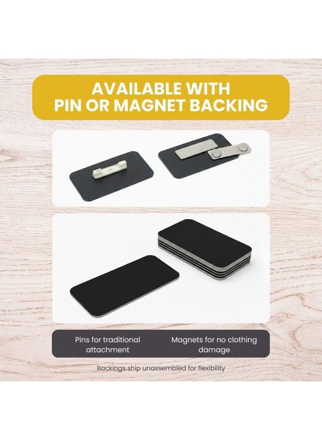 All Quality Name Tag/Badge Blanks - 10 Pack - Brushed Gold 1" X 3", Round Corners, Magnetic Backing - Image 4