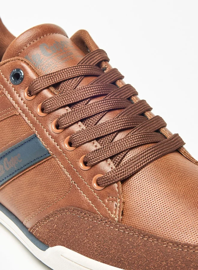Lee Cooper Men's Logo Detail Sneakers with Lace-Up Closure