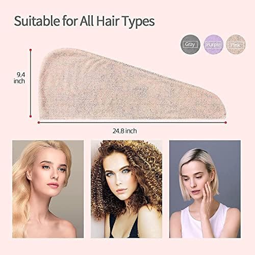 AZARIA Hair Towel Wrap for WomenQuick Drying Microfiber Towel for Hair with Elastic Loop for TyingSuper Absorbent Head Towels Wrap for Ladies Hair Turban Pack of 3 - Image 2