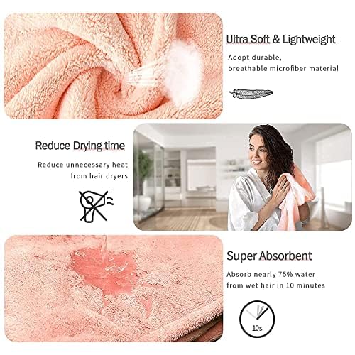 AZARIA Hair Towel Wrap for WomenQuick Drying Microfiber Towel for Hair with Elastic Loop for TyingSuper Absorbent Head Towels Wrap for Ladies Hair Turban Pack of 3 - Image 4