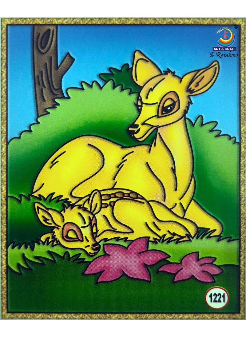 Rainbow Rainbow DIY - Fiberglass Painting Kit, Deer with Fawn, Medium (7.75x10.5 inch), Design No. 1221  - Image 1