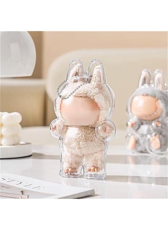 Generic Clear Bag Keychain for LABUBU Plush Doll, Clear Doll Display Protective Cover, Hanging Figure Transparent Acrylic Case Storage Box for Fans Collector (V1)  - Image 4