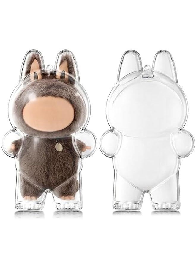 Generic Clear Bag Keychain for LABUBU Plush Doll, Clear Doll Display Protective Cover, Hanging Figure Transparent Acrylic Case Storage Box for Fans Collector (V1)  - Image 1
