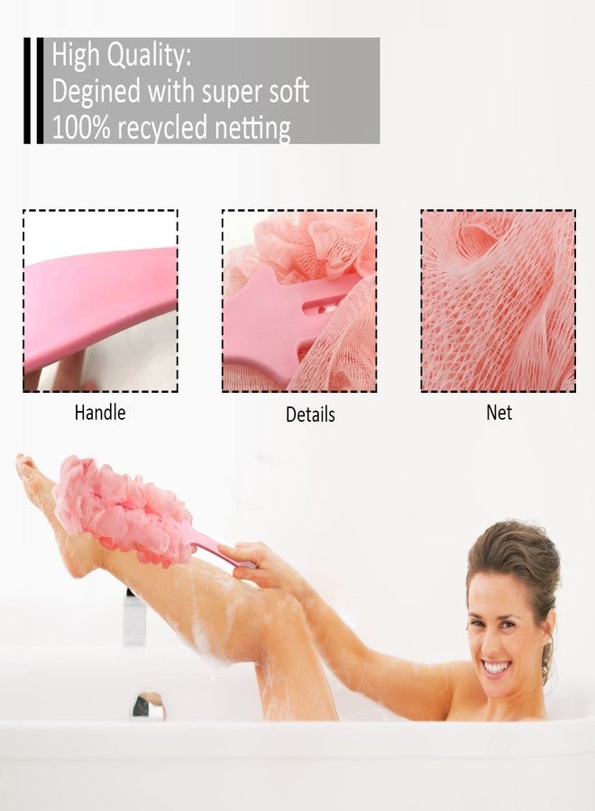 WOBEVB Back Scrubber for Shower, Back Brush Long Handle for Shower, Soft Nylon Mesh Sponge for Shower, Loofah On a Stick for Men Women, Exfoliating Scrub Cleaning Luffa for Elderly - Image 3