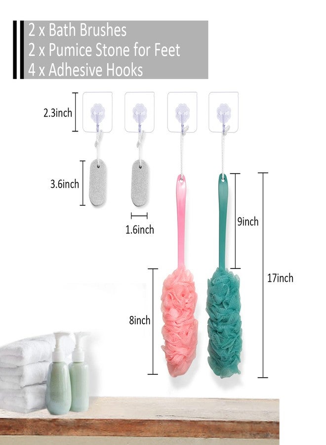 WOBEVB Back Scrubber for Shower, Back Brush Long Handle for Shower, Soft Nylon Mesh Sponge for Shower, Loofah On a Stick for Men Women, Exfoliating Scrub Cleaning Luffa for Elderly - Image 5