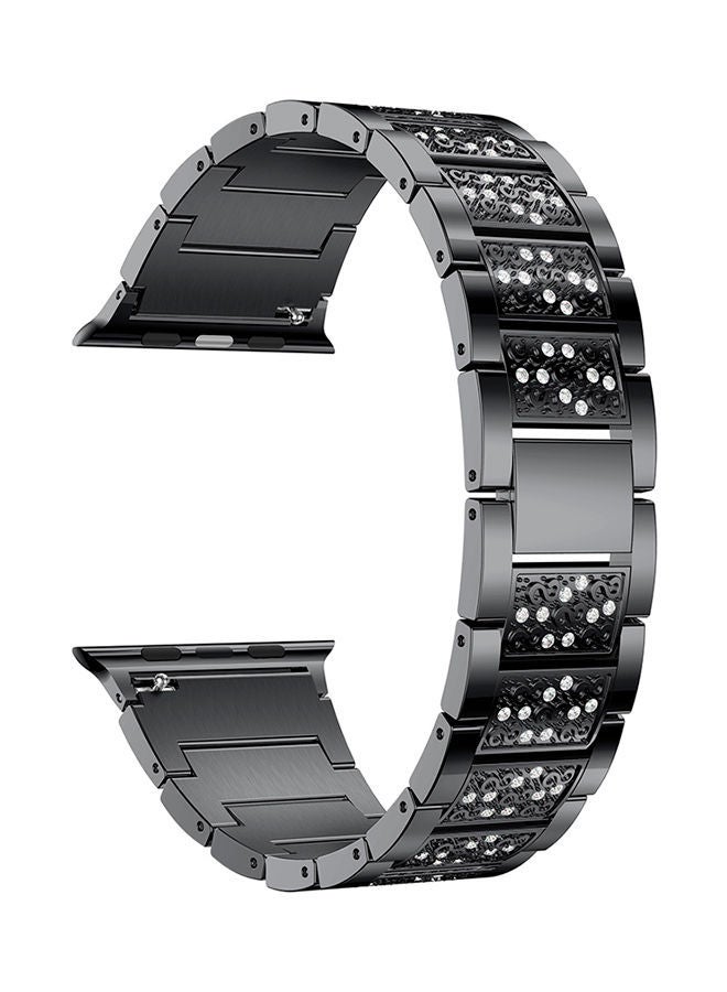 NIBEMINENT Bling Replacement Strap For Apple Watch Series 3/2/1 Black/Clear - Image 1