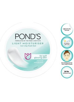 Pond's Light Moisturiser Non-Oily Fresh Feel |For Soft Glowing Skin |Vitamin E and Glycerin | 100ml  - Image 1