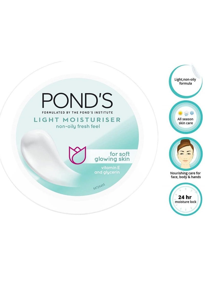 Pond's - Light Moisturiser Non-Oily Fresh Feel |For Soft Glowing Skin |Vitamin E and Glycerin | 100ml - Image 1