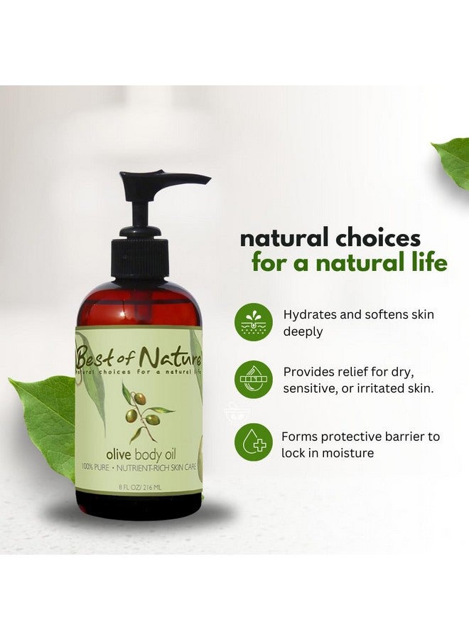 بست أوف نيتشر زيت الزيتون النقي ١٠٠٪ للتدليك والجسم من بيست أوف نيتشر - معصور على البارد، مرطب طبيعي وغير معطر للبشرة والشعر والاستحمام، ٨ أونصة سائلة - Image 5