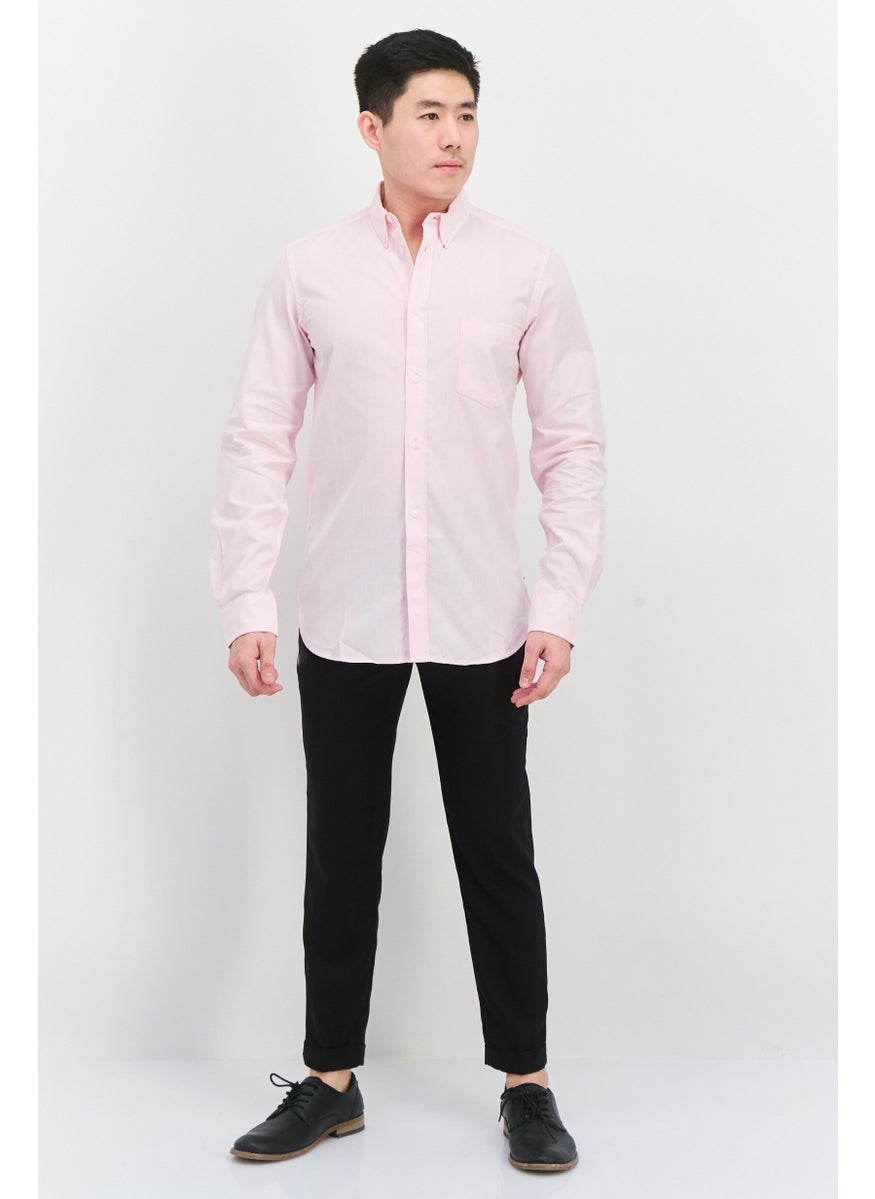 Men Regular Fit Solid Long Sleeves Casual Shirt, Light Pink - pzsku/ZFE0833FAC8D295B11EE6Z/45/_/1739542051/6fecbd2e-afd8-4e2e-bd21-581af6012e4c