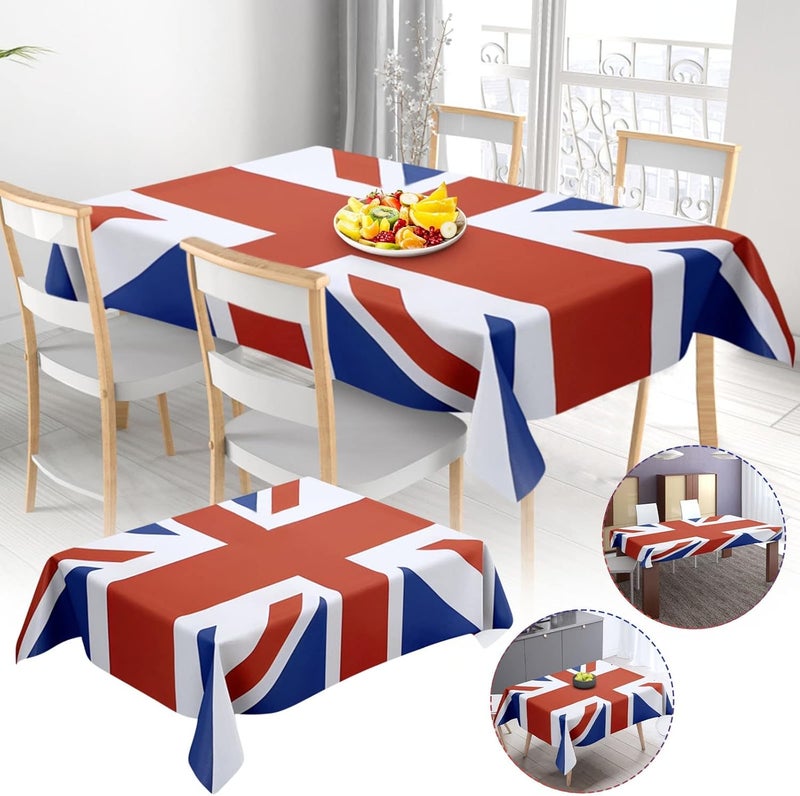 klarako Union Jack Tablecloth, The Great British Union Jack Table Cover, UK Flag Tablecloth Queens Platinums Jubilee 2022 Decorations Union Jack Party Supplies (140X180cm) - Image 5