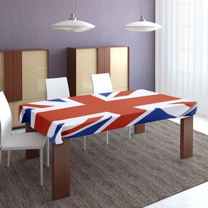 klarako Union Jack Tablecloth, The Great British Union Jack Table Cover, UK Flag Tablecloth Queens Platinums Jubilee 2022 Decorations Union Jack Party Supplies (140X180cm) - Image 2