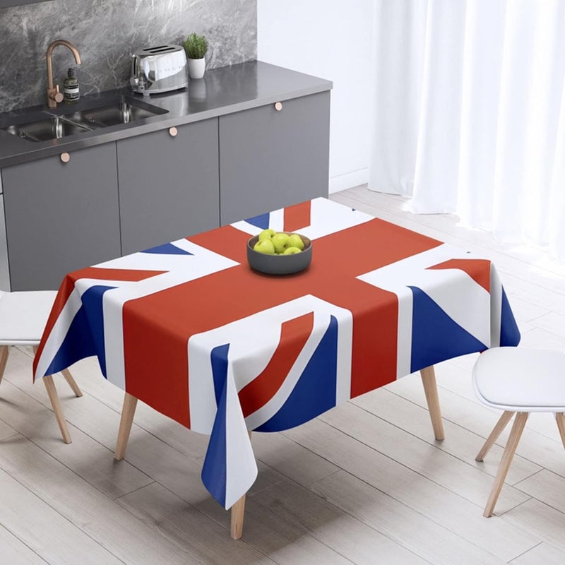 klarako Union Jack Tablecloth, The Great British Union Jack Table Cover, UK Flag Tablecloth Queens Platinums Jubilee 2022 Decorations Union Jack Party Supplies (140X180cm) - Image 4