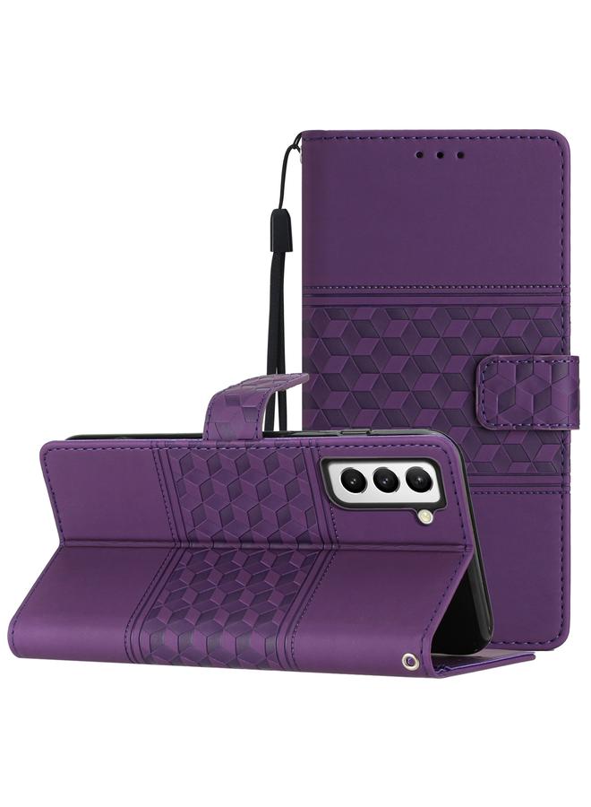 S-TOP Case For Samsung Galaxy S21 5G Diamond Embossed Skin Feel Leather Phone Case with Lanyard - Image 1
