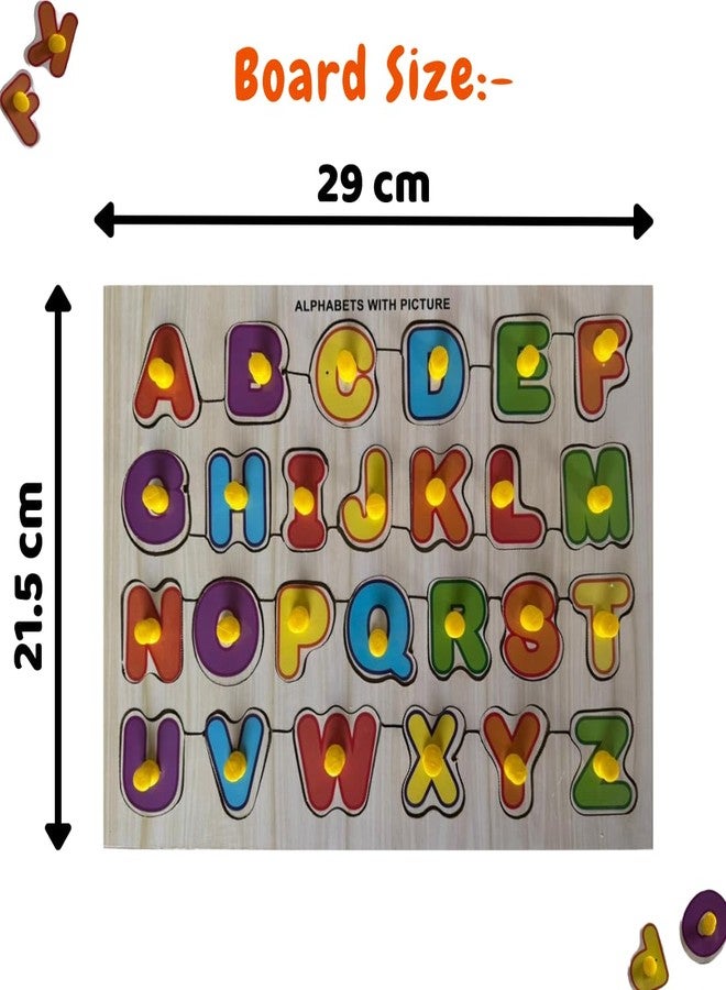 WOODINGO Wooden A-Z Alphabets with Pictures Puzzle for Kids | Picture Learning Board | Montessori Educational Toy for 3+ Years Children | Best for Gifting (26 Pieces) - Image 2