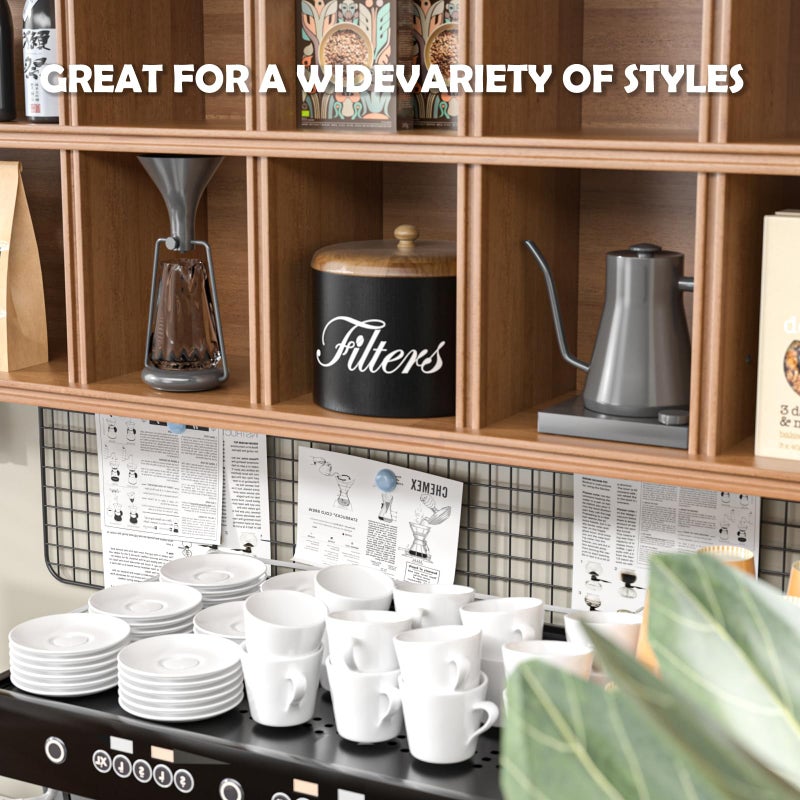 CORTNK Wooden Coffee Filter Holder with Lid - Round Storage Container for Counter - Rustic Farmhouse Coffee Bar Accessories (Black) - Image 4