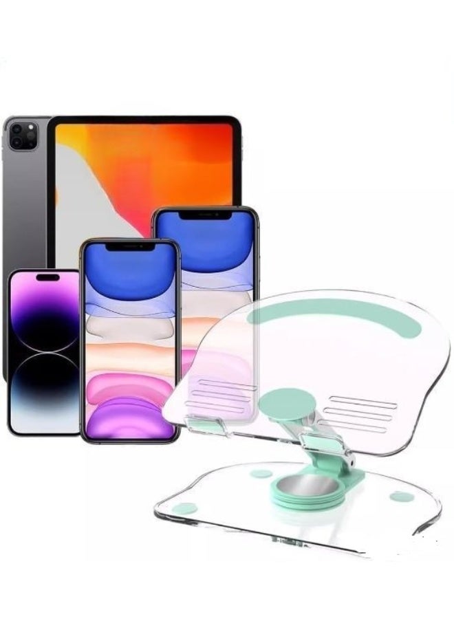 360° Rotating Transparent Tablet Stand – Foldable & Adjustable Holder for Desk and Home Use - Image 2