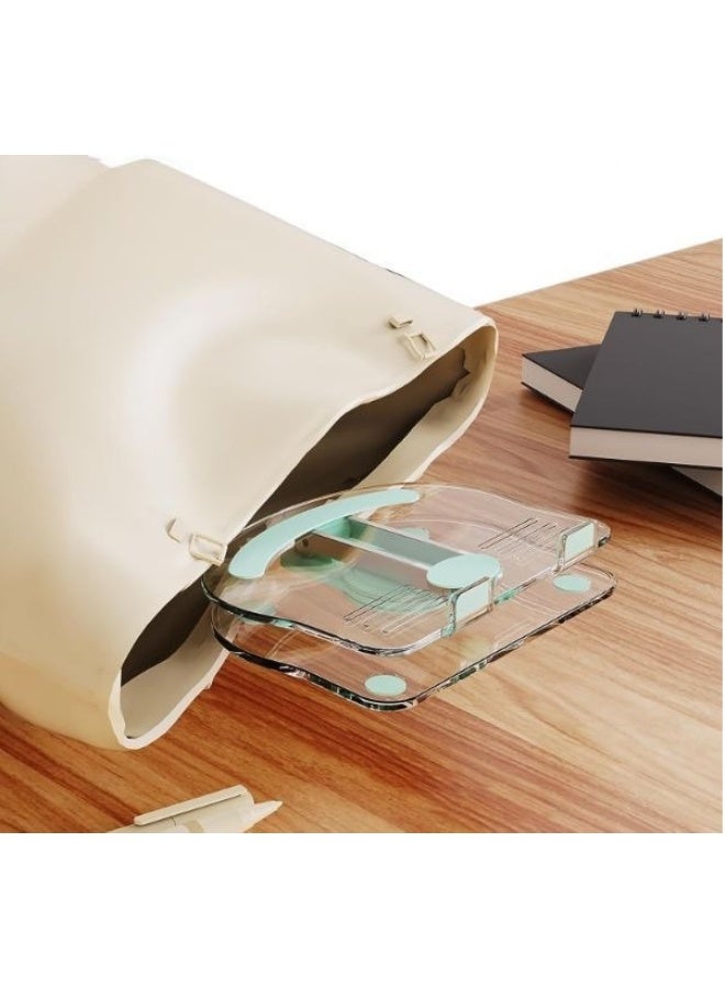 360° Rotating Transparent Tablet Stand – Foldable & Adjustable Holder for Desk and Home Use - Image 5