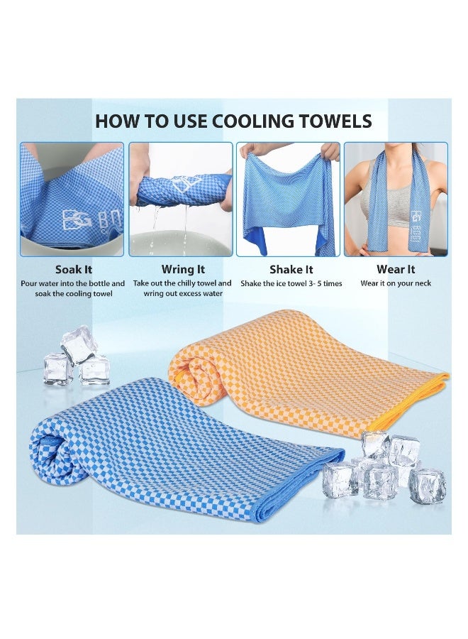 Cooling Towel, 2 Pack Cooling Towels for Neck and Face, Ice Towel for Instant Cooling, Soft Breathable Chilly Towel, Stay Cool for Yoga, Sport, Gym, Camping, More Activities(Blue+Grey)(40x12) - Image 5