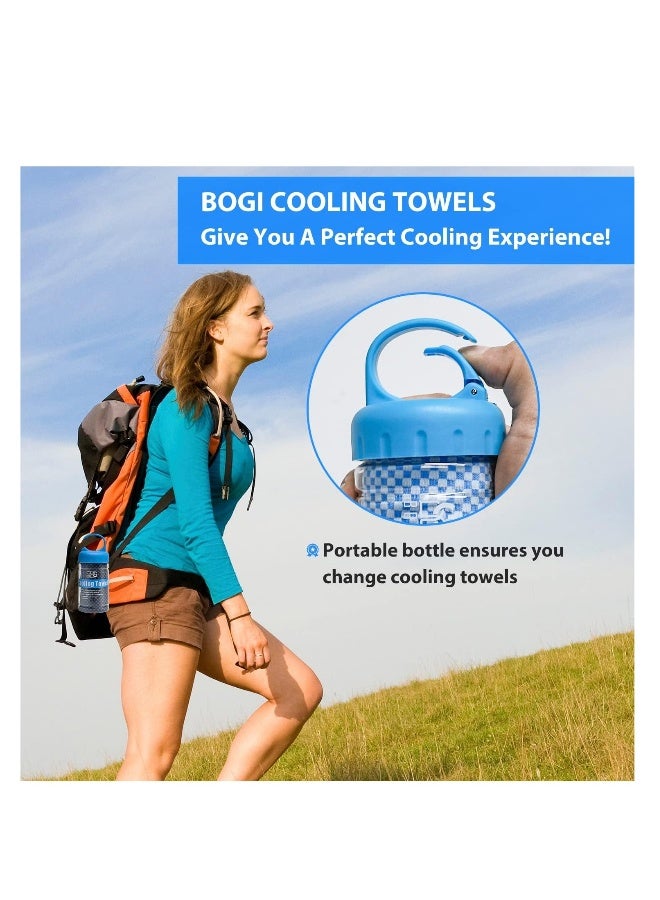 Cooling Towel, 2 Pack Cooling Towels for Neck and Face, Ice Towel for Instant Cooling, Soft Breathable Chilly Towel, Stay Cool for Yoga, Sport, Gym, Camping, More Activities(Blue+Grey)(40x12) - Image 2