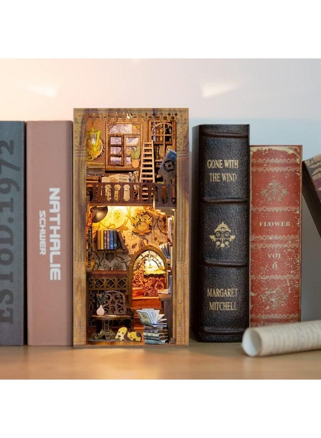 Fsolis Book Nook Kit, DIY Miniature House Room Kit for Adults Activity Puzzle Bookshelf Decorations Gifts for Women and Craft Lovers(Eternal Bookstore) - Image 2