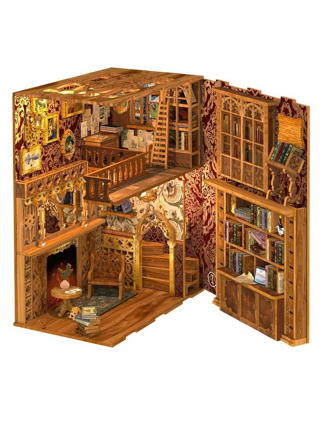Fsolis Book Nook Kit, DIY Miniature House Room Kit for Adults Activity Puzzle Bookshelf Decorations Gifts for Women and Craft Lovers(Eternal Bookstore) - Image 3