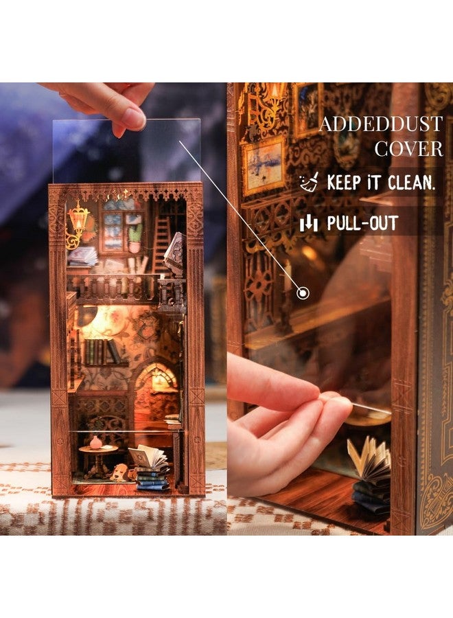 Fsolis Book Nook Kit, DIY Miniature House Room Kit for Adults Activity Puzzle Bookshelf Decorations Gifts for Women and Craft Lovers(Eternal Bookstore) - Image 4