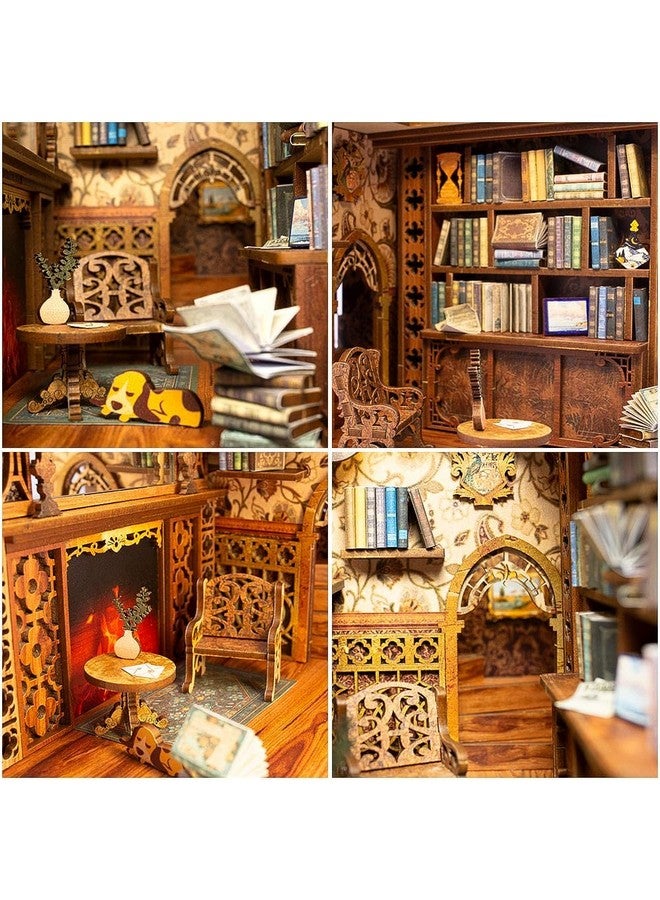 Fsolis Book Nook Kit, DIY Miniature House Room Kit for Adults Activity Puzzle Bookshelf Decorations Gifts for Women and Craft Lovers(Eternal Bookstore) - Image 5