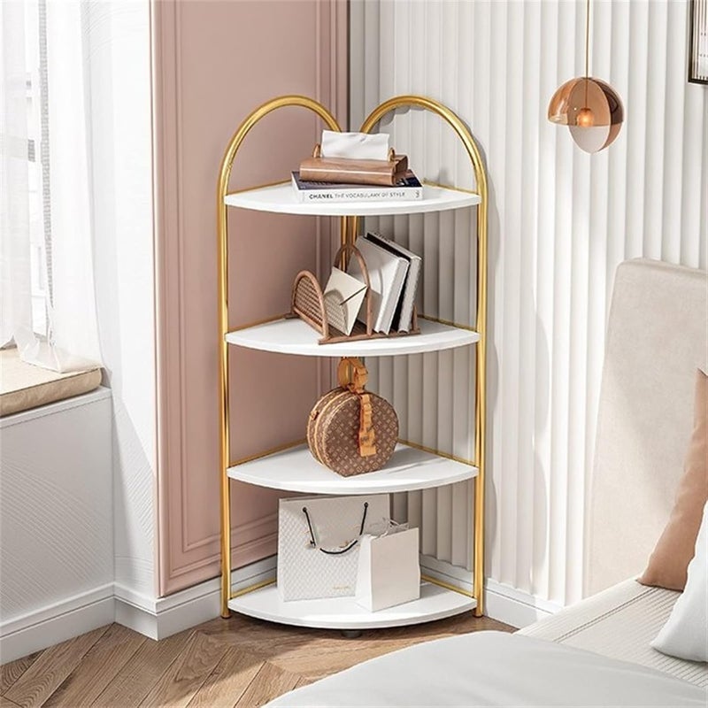 Harmony Home Stylish Corner Floor Cabinet with Shelf – Multi-Functional Storage Solution for Living Room, Bedroom & More – Space-Saving Corner Cabinet for Organization & Décor (4 Tires) - Image 1
