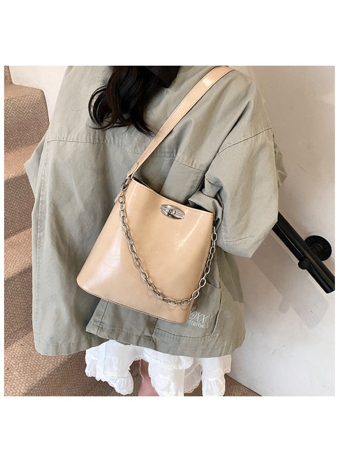 New Fashion All-match Fashion Large Capacity Commuter Bag Women's Cosmetic Bag Shoulder Storage Bag Bucket Tote Bag 