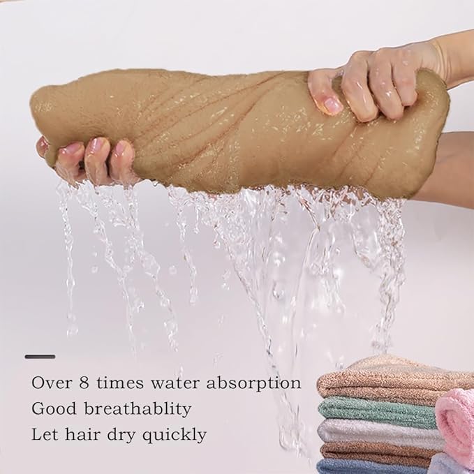 MAXOSHINE Hair Towel Wrap for Women-Quick Drying Microfiber Towel for Hair with Elastic Loop for Tying-Super Absorbent Head Towels Wrap for Ladies Hair Turban (Pack of 1-Brown) - Image 3
