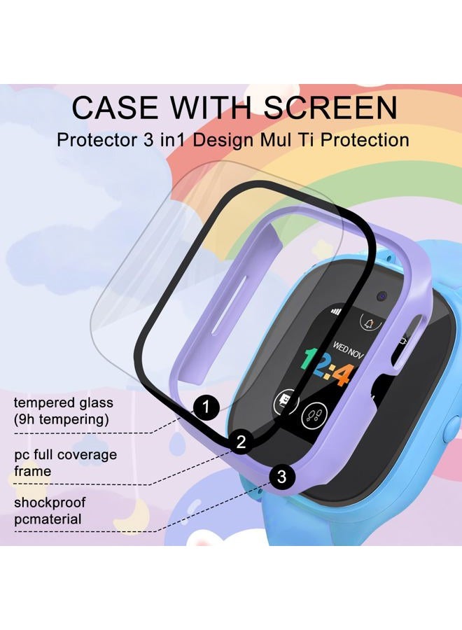 surundo Compatible with Gizmo Watch 3 Screen Protector Case, Hard PC with Tempered Glass High Definition Scratch Resistant Overall Bumper Cover Shell for Verizon Gizmo Watch 3 - Image 2