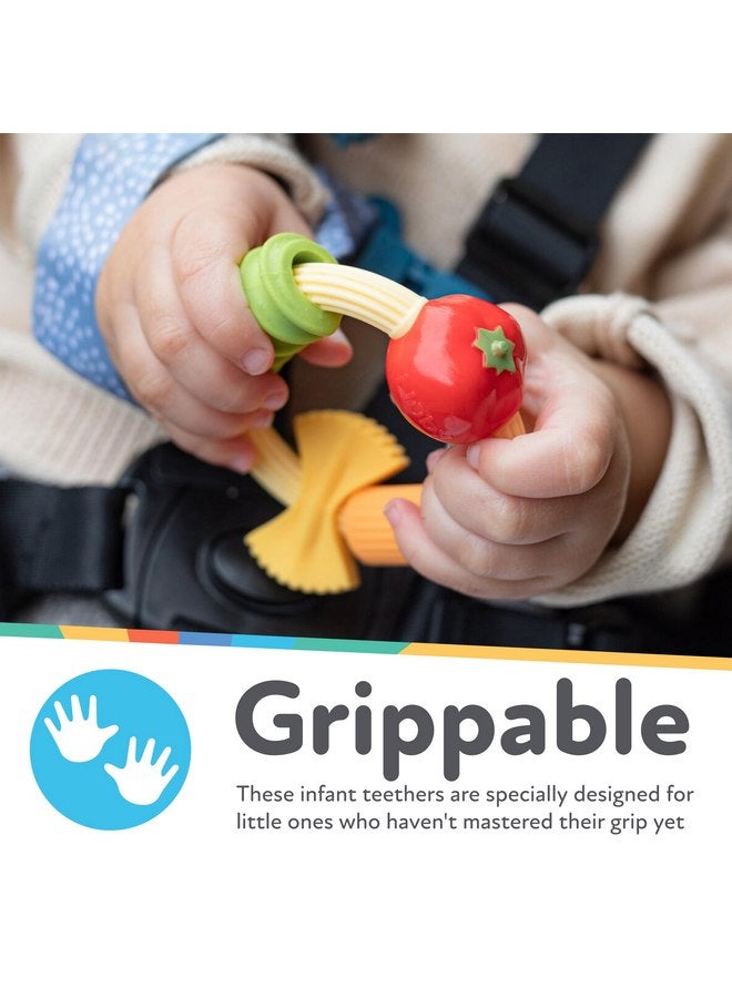 Nuby Pasta Ring Teether - Soft Silicone, Multi-Textured Surface, Easy Grip, Teething Relief for Babies 3+ Months - Image 3