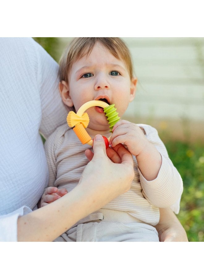 Nuby Pasta Ring Teether - Soft Silicone, Multi-Textured Surface, Easy Grip, Teething Relief for Babies 3+ Months - Image 5