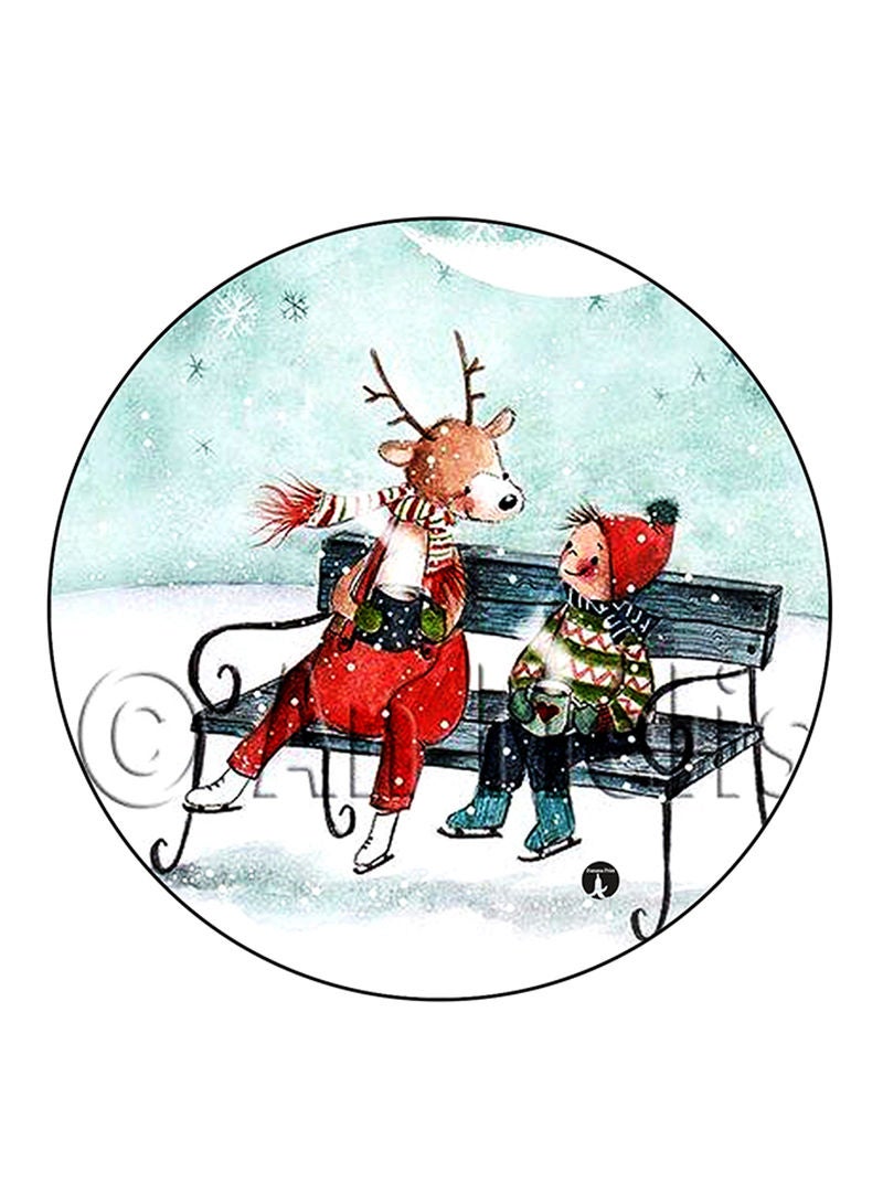 Boy And A Deer Printed Mouse Pad  Multicolour