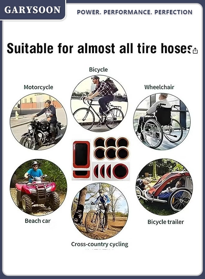 Garysoon Puncture Bike Tire Repair Kit, 55pcs Bicycle Tire Patch Kit with 40 Tire Patches, 4 Metal Rasps, 3 Tire Sealants, 2 Valves, 2 Crowbars, 4 Rubber Tubes, Portable & Quick Fix Tool Set for Road & Mountain Bikes - Image 4