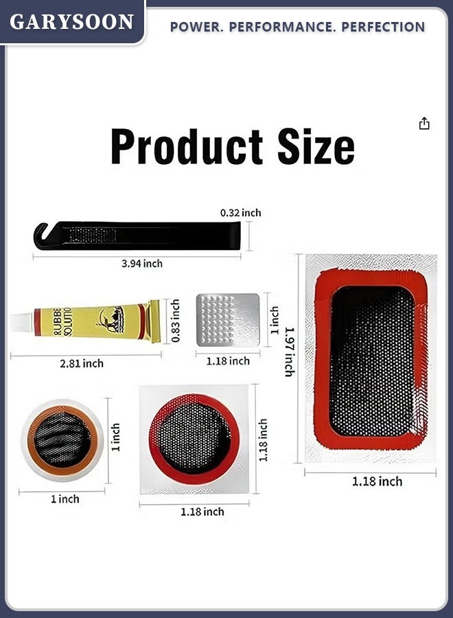Garysoon Puncture Bike Tire Repair Kit, 55pcs Bicycle Tire Patch Kit with 40 Tire Patches, 4 Metal Rasps, 3 Tire Sealants, 2 Valves, 2 Crowbars, 4 Rubber Tubes, Portable & Quick Fix Tool Set for Road & Mountain Bikes - Image 2