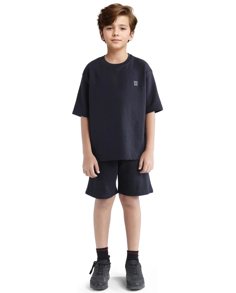 Rare Ones Rare Ones Kids Sans Black Cotton Poly Short Sleeve Crew Neck Applique T-Shirt