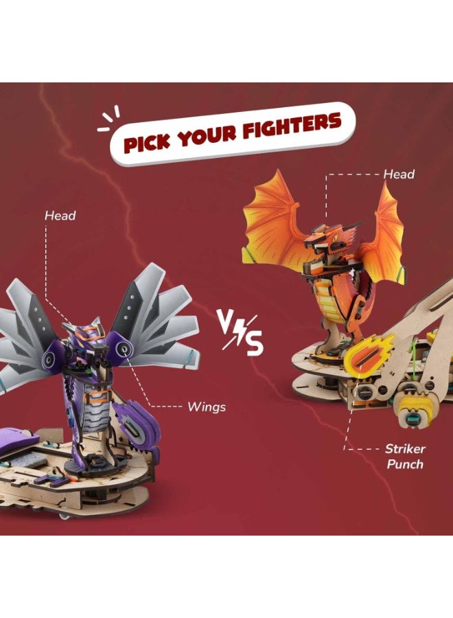 سمارتيفيتي تنانين روبوتية ذكية يمكنك صنعها بنفسك، لعبة قتال/معركة ممتعة في مجالات العلوم والتكنولوجيا والهندسة والرياضيات، لعبة متعددة اللاعبين للأولاد والبنات من عمر 6 إلى 14 عامًا، هدية مثالية لأعياد الميلاد/المناسبات الخاصة للأطفال من عمر 6 إلى 12 عامًا، مشروع علمي للأطفال - Image 5