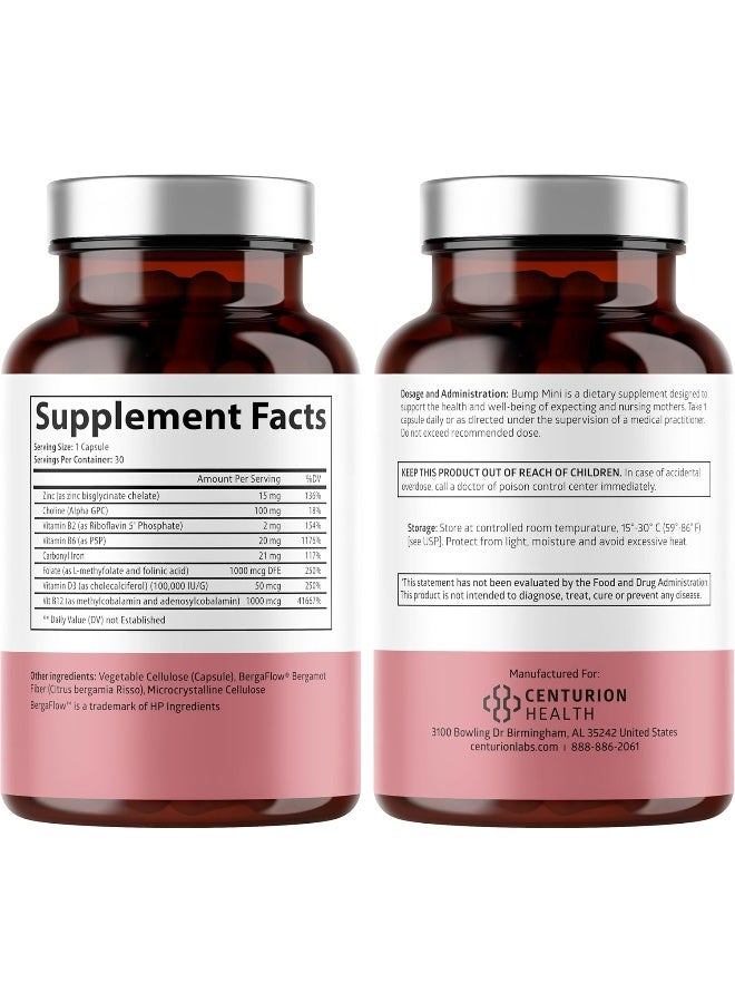 Centurion Labs Bump Mini Prenatal Vitamins for Women - 30 Capsules - Image 2