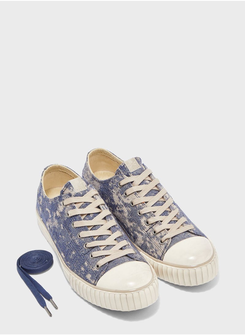 John Varvatos - Abstract Camo Jacquard Sneakers - Image 1