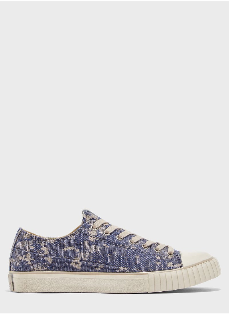 John Varvatos - Abstract Camo Jacquard Sneakers - Image 1