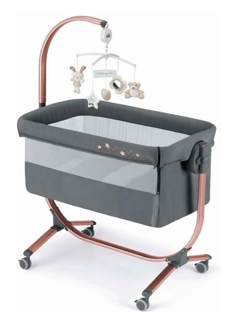 cam سرير أطفال Cullami Co، رمادي غامق، صنع في إيطاليا مع وظيفة النوم المشترك، مناسب لكل سرير، سرير أطفال محمول وقابل للتحويل مع ناموسية، سرير أطفال، قماش ناعم - Image 1