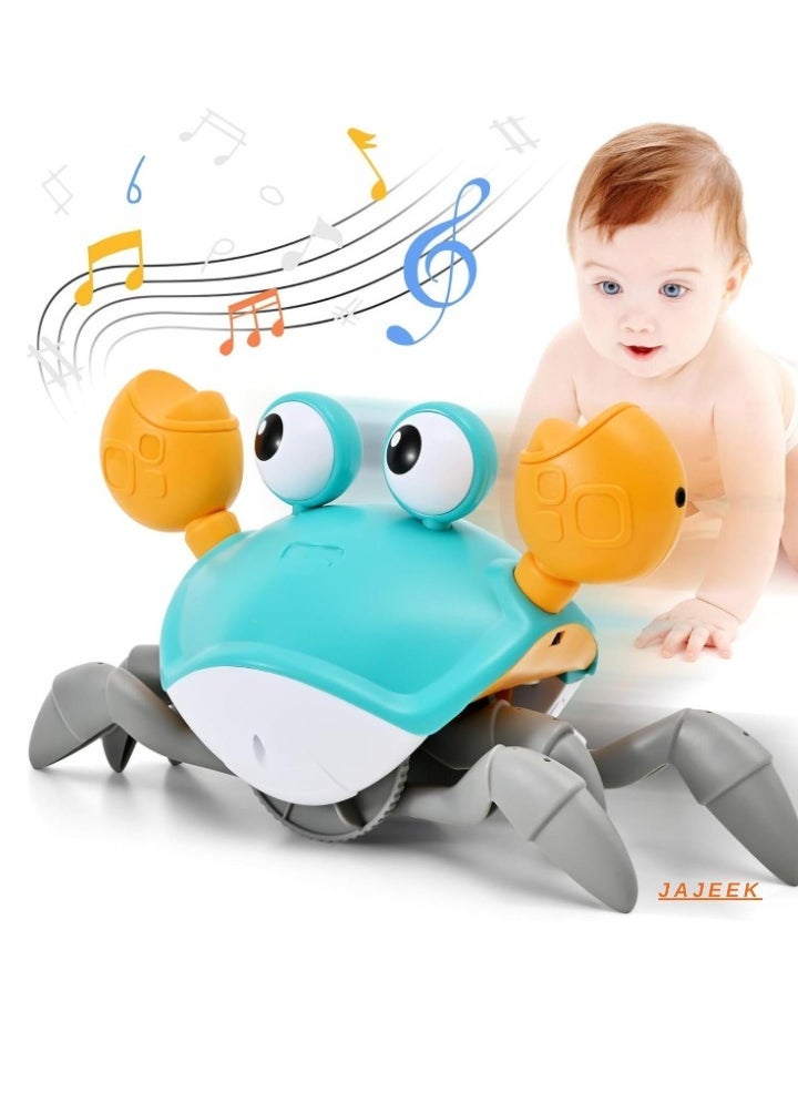 JAJEEK Crawly Crab Baby Toy | Light-Up Walking & Dancing Moving Crab with Music & Obstacle Avoidance | Rechargeable Battery | Interactive Crawling Toy for Toddlers & Newborns | Perfect Birthday Gift for Babies - Image 1