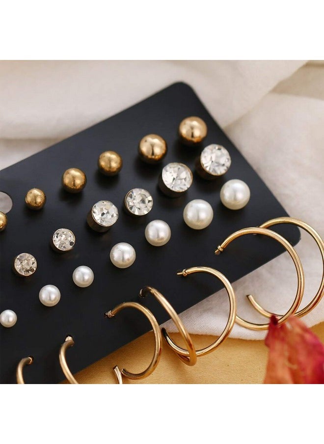 YouBella YouBella Jewellery Earrings For Women Combo Of Stud Tops Earring For Women And Girls (Multi-Color) (Ybear_32862), Medium  - Image 4