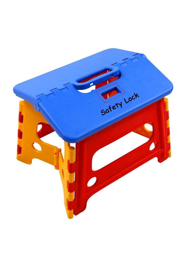 SUMBABO Kids Folding Step Stool for Toddlers Bathroom Sink - Safety Lock to Stable（1 Pack = Red+Blue） - Image 1
