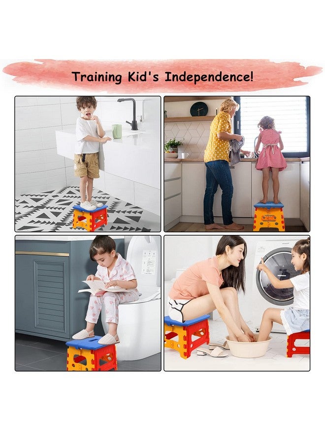 SUMBABO Kids Folding Step Stool for Toddlers Bathroom Sink - Safety Lock to Stable（1 Pack = Red+Blue） - Image 5