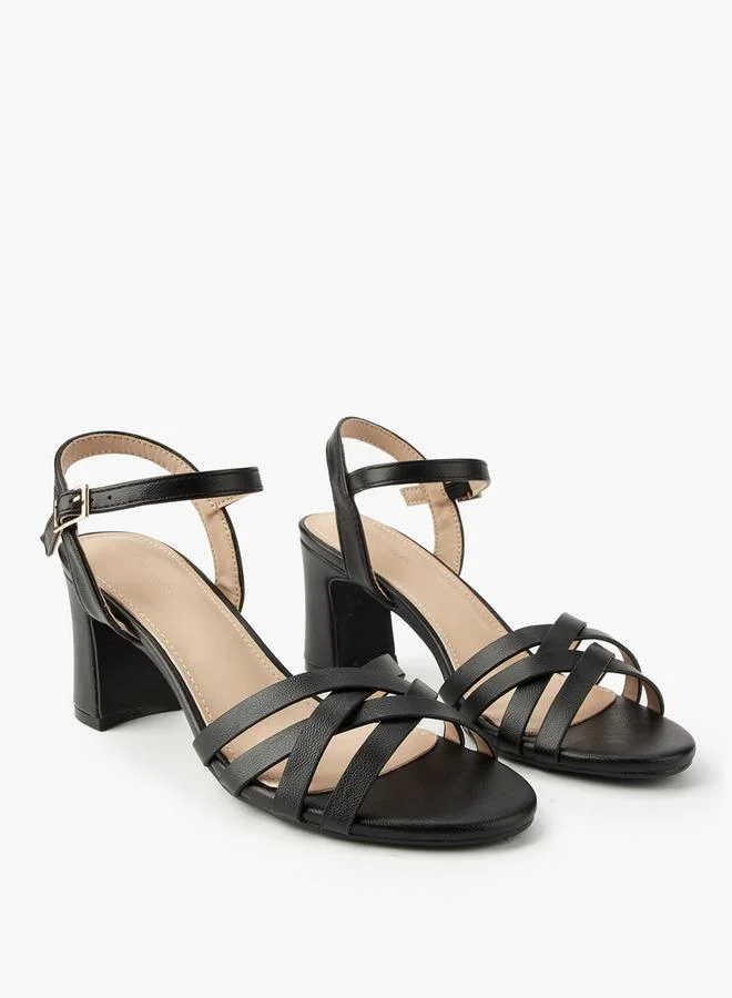 Flora Bella By Shoexpress Women's Block Heel Cross Strap Sandals