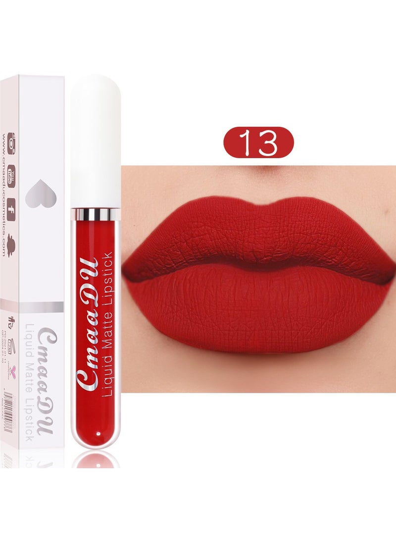 CmaaDu 1pc Liquid Lipstick Lip Gloss, Waterproof Nude Lipstick, Non Fade Long Lasting Color Matte, Natural Formula Hydrating Lip Liner Pens for Multiple Occasions, (Color Matte Lip Gloss_13) - Image 1